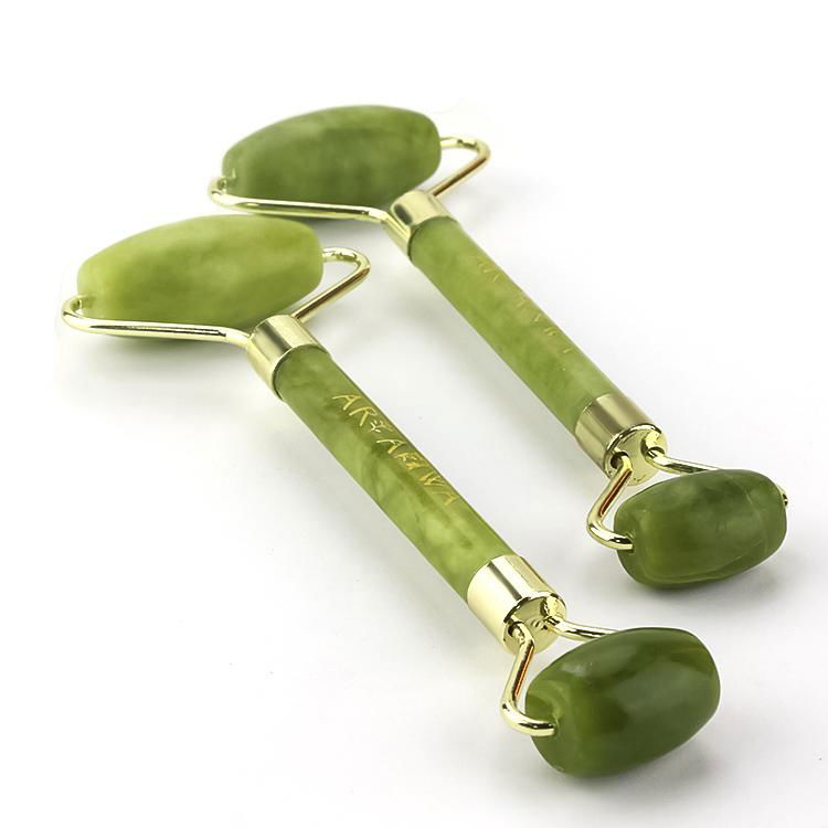 Natural Green Jade Facial Beauty Massager Tool Jade Roller Face Thin Massager 2