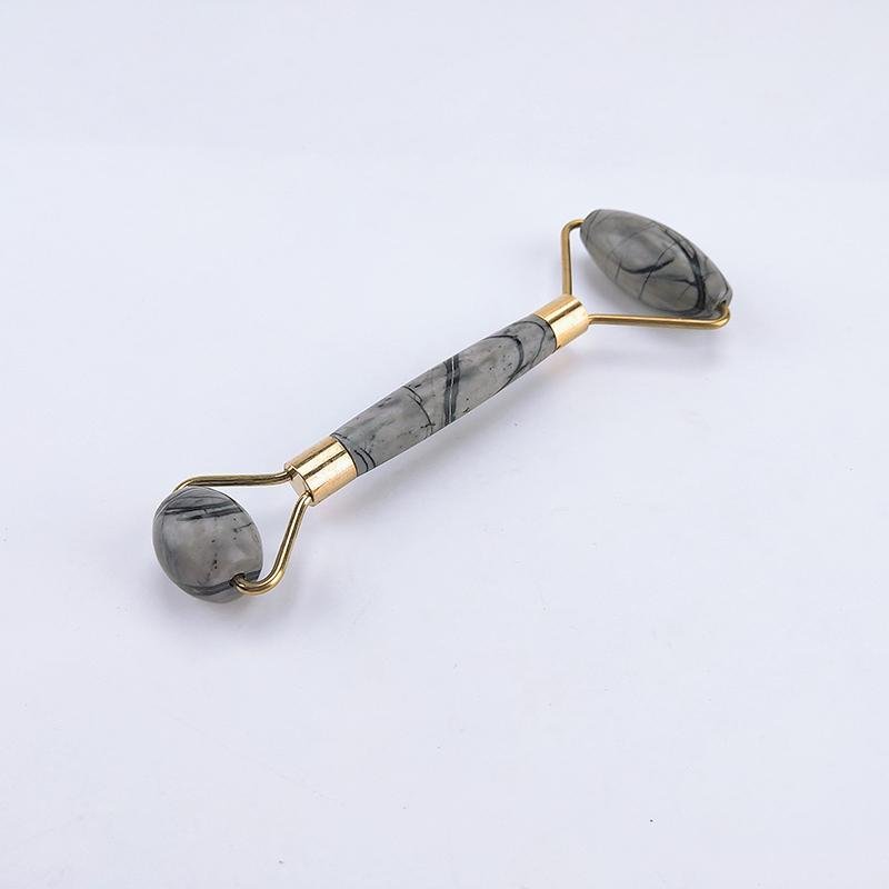 Handheld natural jade picasso stone massage roller for face