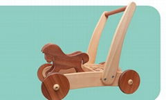 Rollover-proof multi-functional wooden Walker 