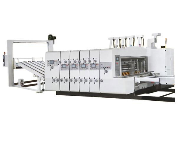 Lead edge feeding flexo printer with die-cutter