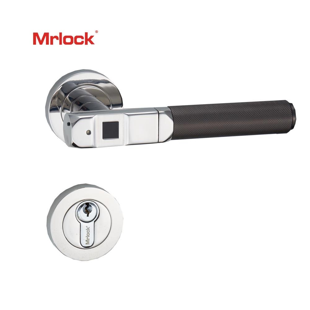 Mrlock Electronic Fingerprint Security wood Door Lock Key Entrance Handle 3