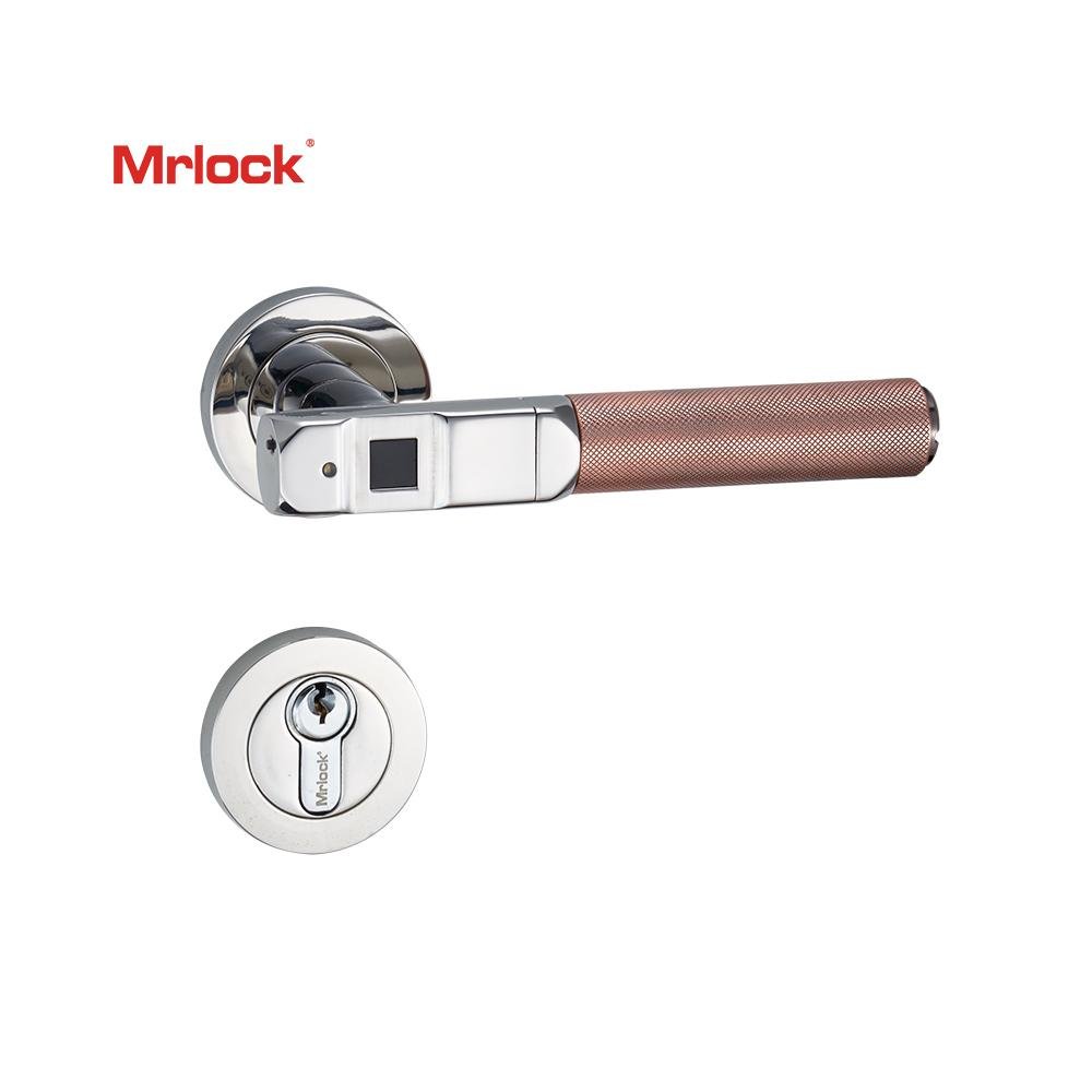 Mrlock Electronic Fingerprint Security wood Door Lock Key Entrance Handle 4