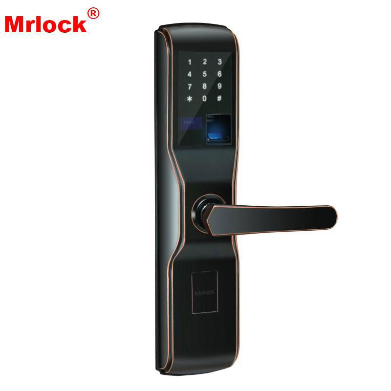 Mrlock high quality electronic Intelligent biometric fingerprint alarm door lock