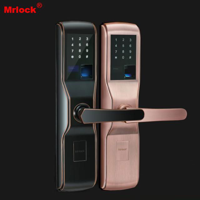 Mrlock high quality electronic Intelligent biometric fingerprint alarm door lock 3