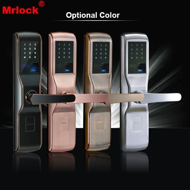 Mrlock high quality electronic Intelligent biometric fingerprint alarm door lock 5