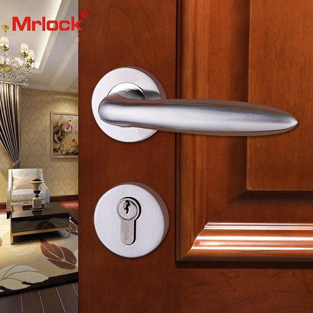 Mrlock stainless steel lock interior indoor solid handle bedroom door lever lock 4