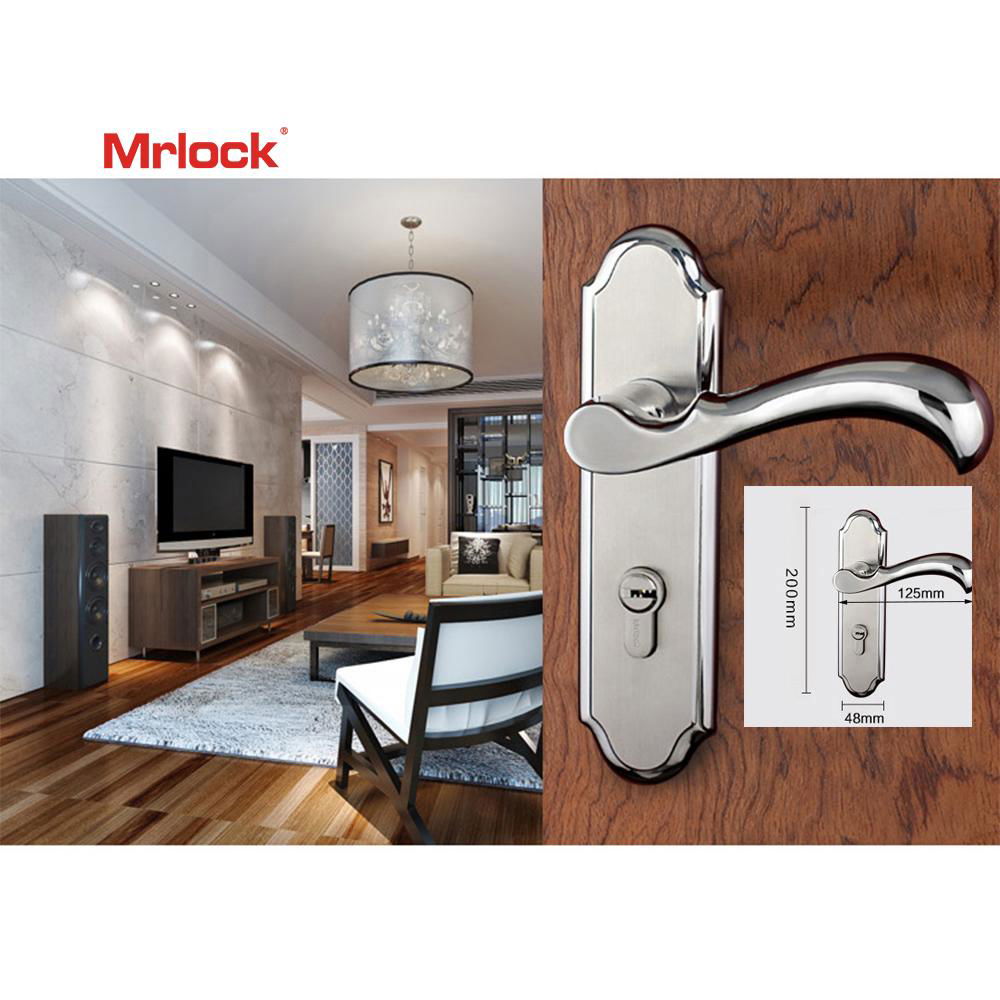 Mrlock popular design backplate stainless steel door lever handle 3