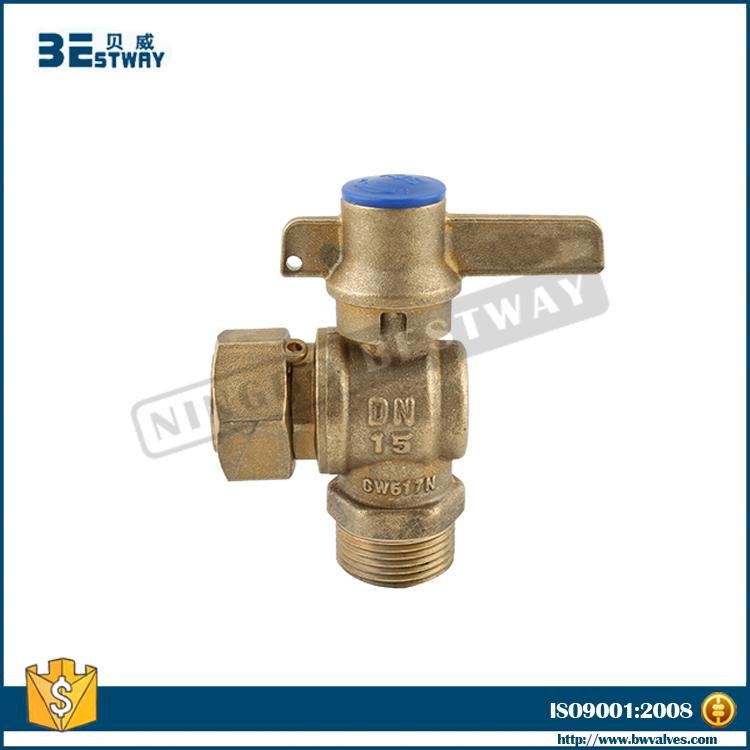 Lockable lever angle type external thread valve with check valve 1