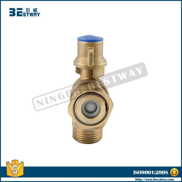 Lockable lever angle type external thread valve with check valve 2