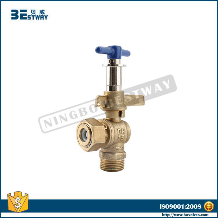 Lockable lever angle type external thread valve with check valve 5