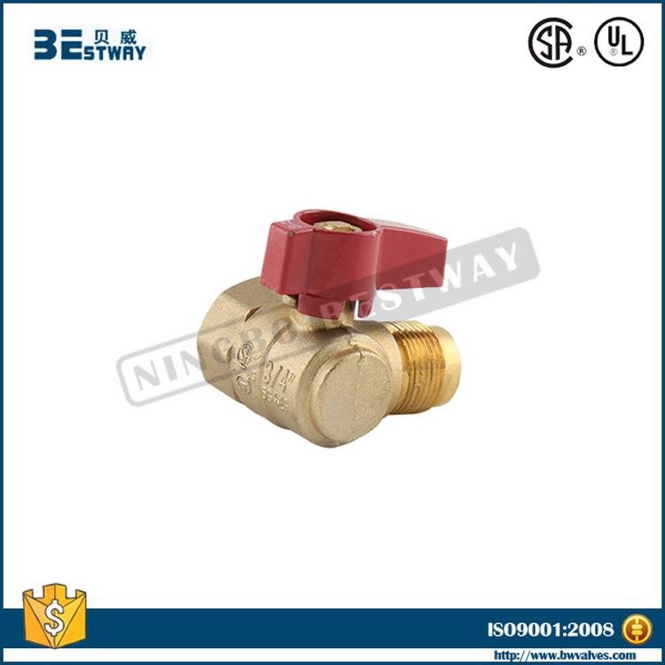 Brass 90 degree LPG gas ball valve 2