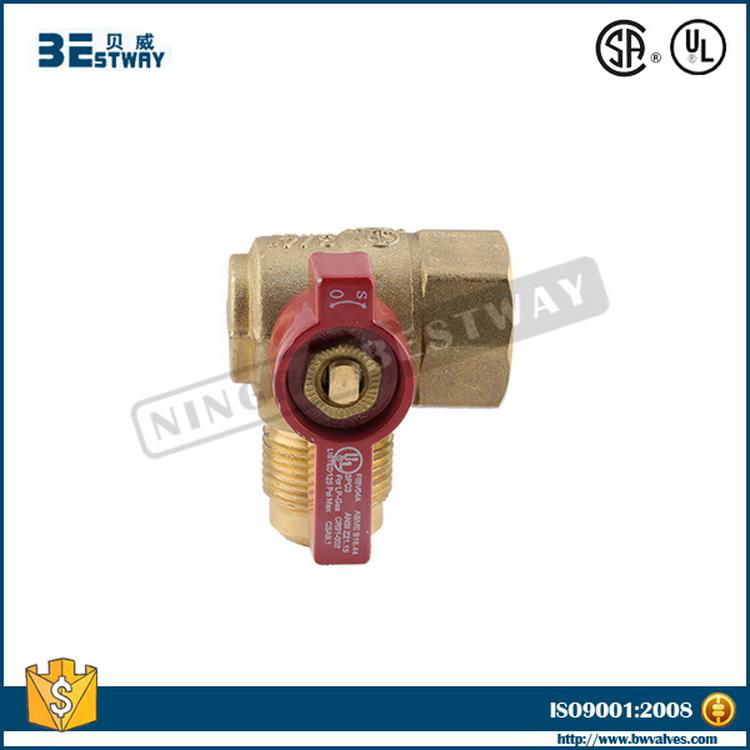 Brass 90 degree LPG gas ball valve 4