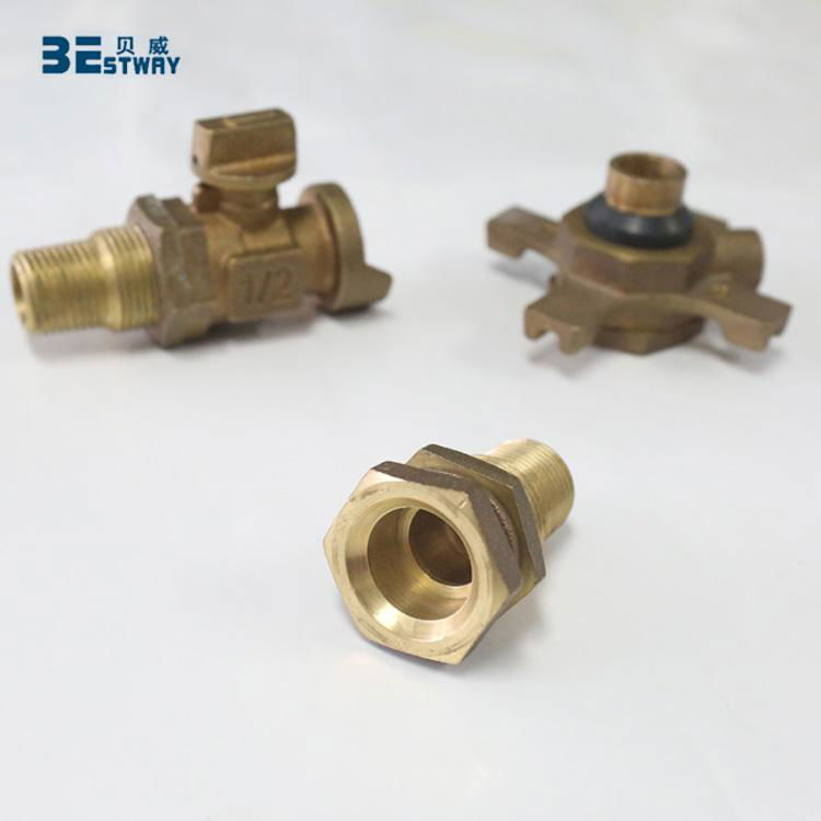 Water meter connection adjustable bronze inlet outlet nipple with ball valve 3