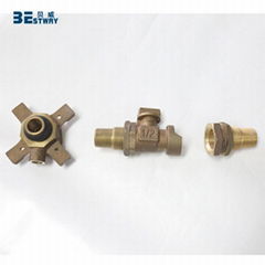 Water meter connection adjustable bronze inlet outlet nipple with ball valve