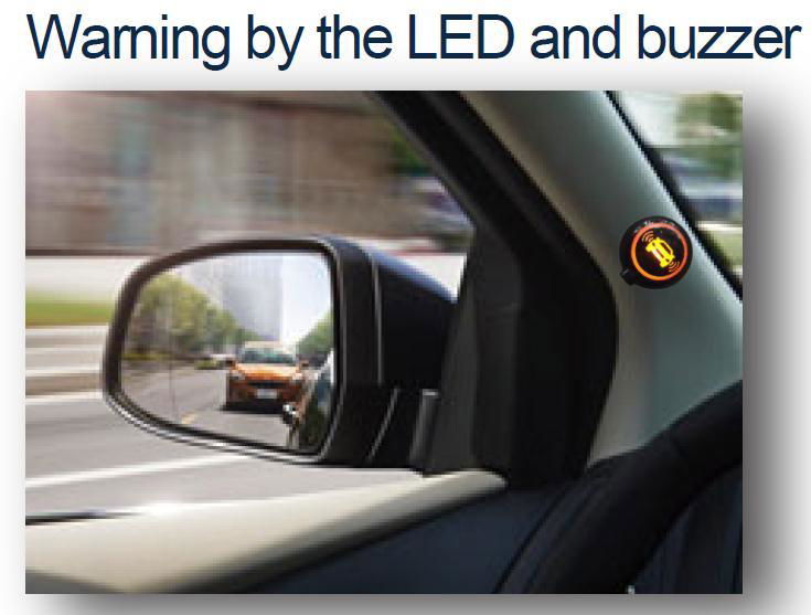 Car Security 24GHZ Microwave Blind Spot Detection System With LED Mirror 2