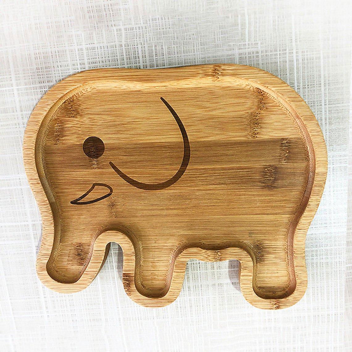 Bamboo plate, Birthday Fruit Platters for Kids plate, bamboo elephant shape plat