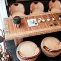 Rattan Kungfu tea table and chair combination 4