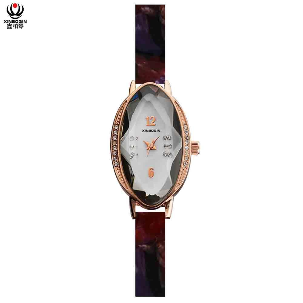 XINBOQIN Dropshipping Girl Brand Fashion Colors Quartz  Waterproof Acetate Watch 2