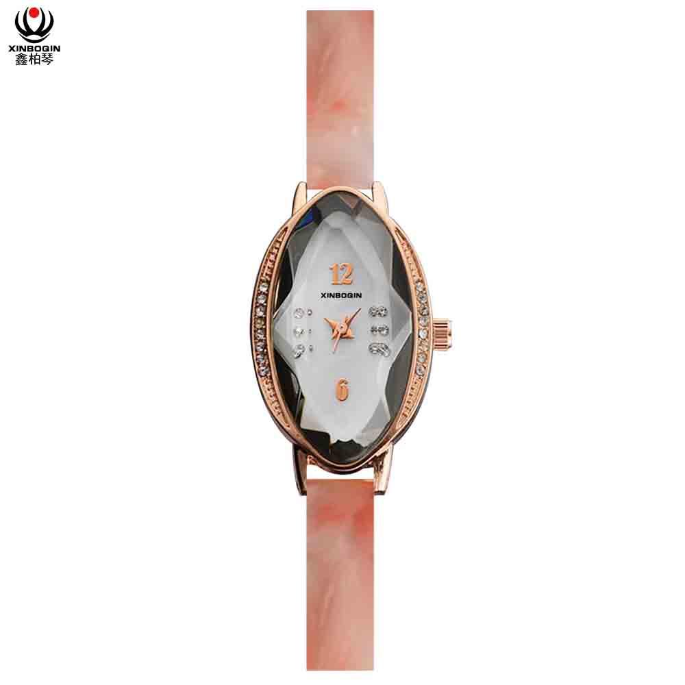 XINBOQIN Dropshipping Girl Brand Fashion Colors Quartz  Waterproof Acetate Watch 3