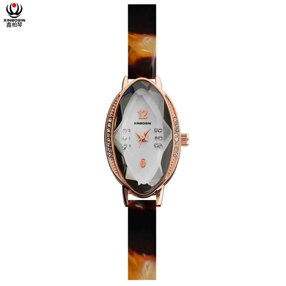 XINBOQIN Dropshipping Girl Brand Fashion Colors Quartz  Waterproof Acetate Watch 4