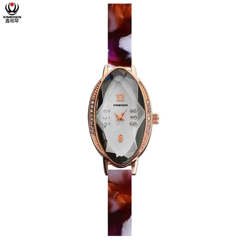 XINBOQIN Dropshipping Girl Brand Fashion Colors Quartz  Waterproof Acetate Watch 5