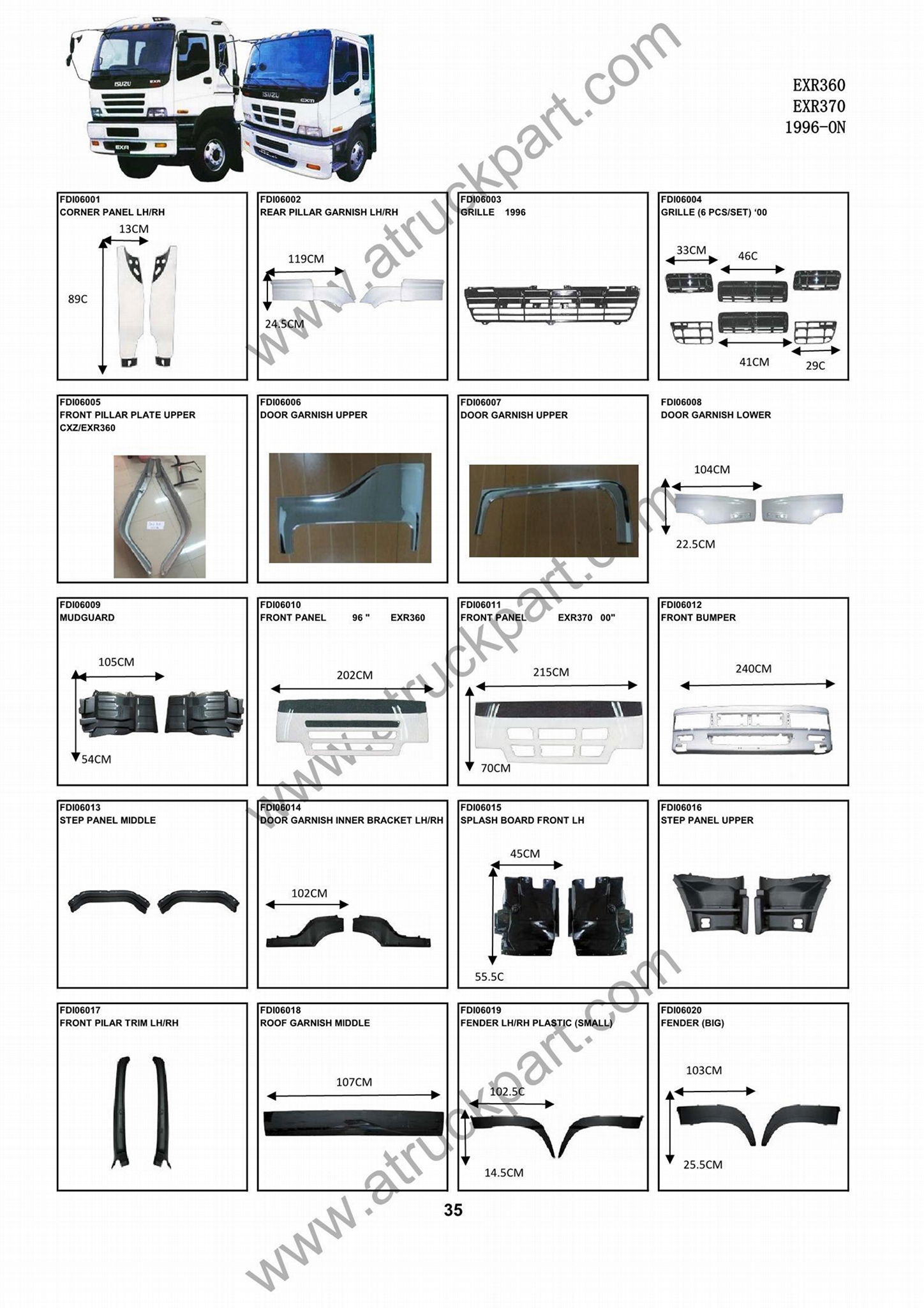 ISUZU EXR360 EXR370 Truck Spare Parts accesories body parts 2