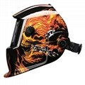 Dabu Solar Powered Flaming Skull Welding Helmet Auto Darkening Professional Hood 4