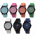 Multicolor leather band quartz watch, custom made cheap watch women 5