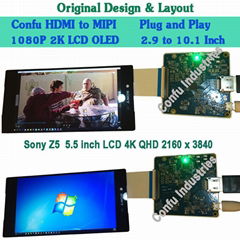 Confu HDMI to MIPI DSI Board for Sony Z5 5.5 inch 2160*3840 4K LCD Panel 3D Prin