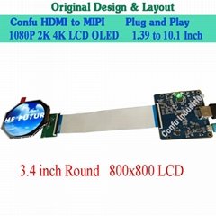 Confu HDMI to MIPI Driver Board for 3.4 Round Circular 800x800 Panel China