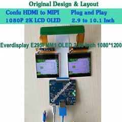 Confu HDMI to MIPI DSI Board for EDO E295FMM1 2.95 inch dual 1080*1200 AMOLED VR