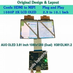 Confu HDMI to MIPI DSI Board for H381DLN01.2 3.81 inch dual 1080*1200 AMOLED VR 