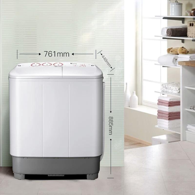 Double barrel semi-automatic washing machine
