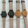 PU leather watch band bamboo watch 3