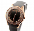 New silicone watch with diamond simple quartz silica watch ladies fashion ring s 5