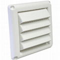 HVAC System 4'' Plastic Louvered Vent Hood + Aluminum Wall Pipe Vent Kit 2