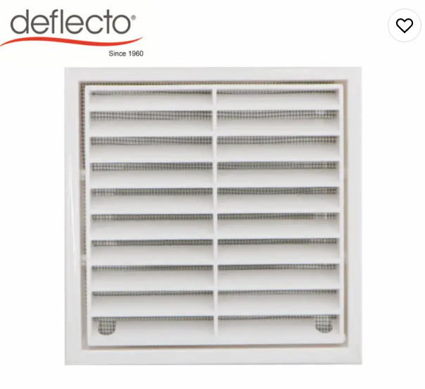 4 Inch,100mm Air Vent ABS Louvred Wall Vent Grille with Flyscreen 