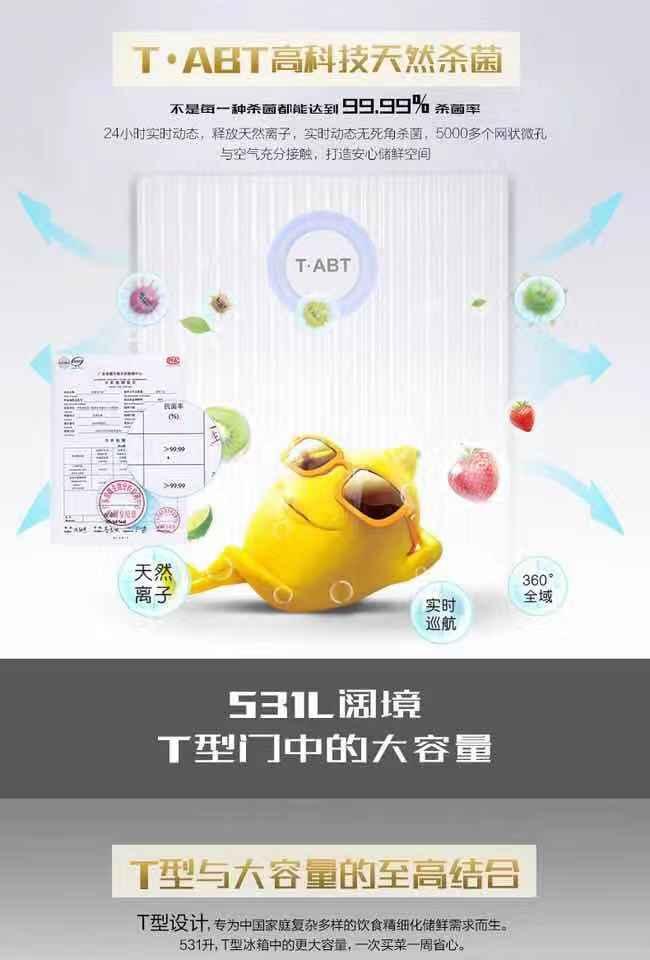 Intelligent Crosson Frequency Converter Mute Refrigerator BCD531