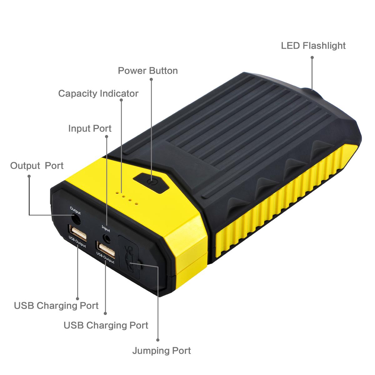 10000mAh emergency car jump starter 4