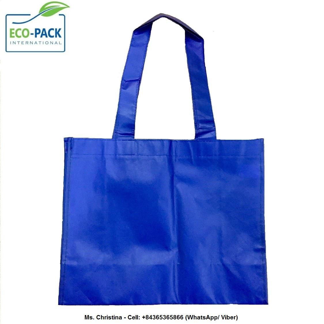 Eco friendly PP non woven blue laminated shopping bag 3