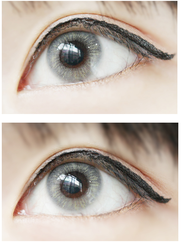 2 pieces of natural size and diameter 14.2 contact lenses
