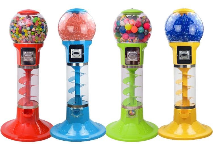 Gumball Candy Bouncy Balls Toy Capsules Spiral Vending Machine 4