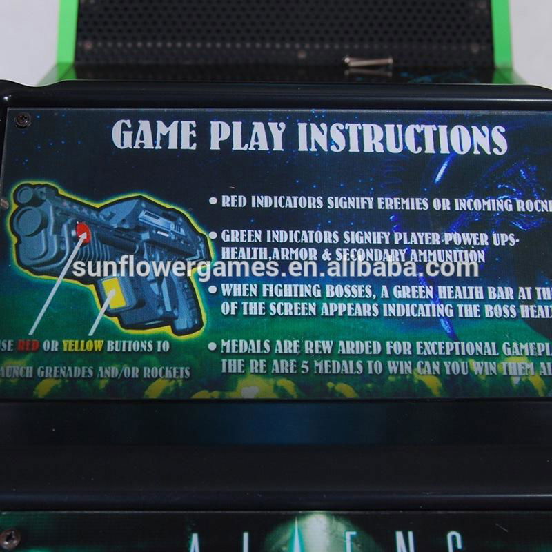 Factory Supply 42 inch Aliens Shooting Gun Arcade Game Machine Coin Operated Sim