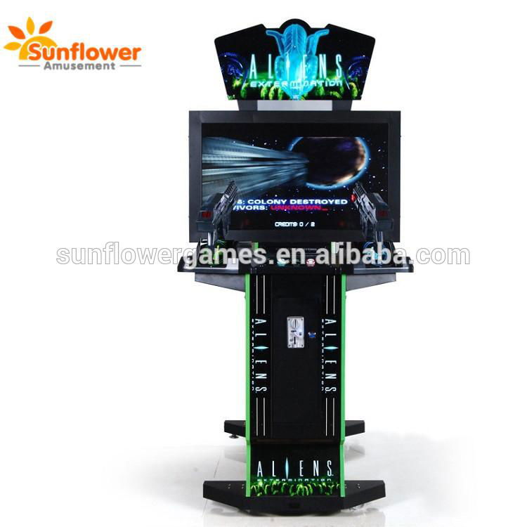 Factory Supply 42 inch Aliens Shooting Gun Arcade Game Machine Coin Operated Sim 2