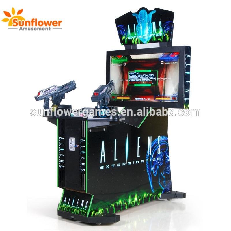 Factory Supply 42 inch Aliens Shooting Gun Arcade Game Machine Coin Operated Sim 3