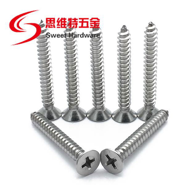 Factory sales Phillips flat head self tapping steel screw DIN7982