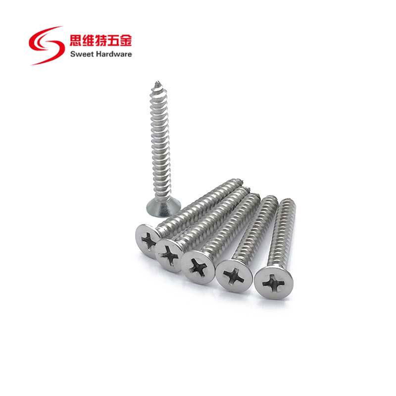 Factory sales Phillips flat head self tapping steel screw DIN7982 2