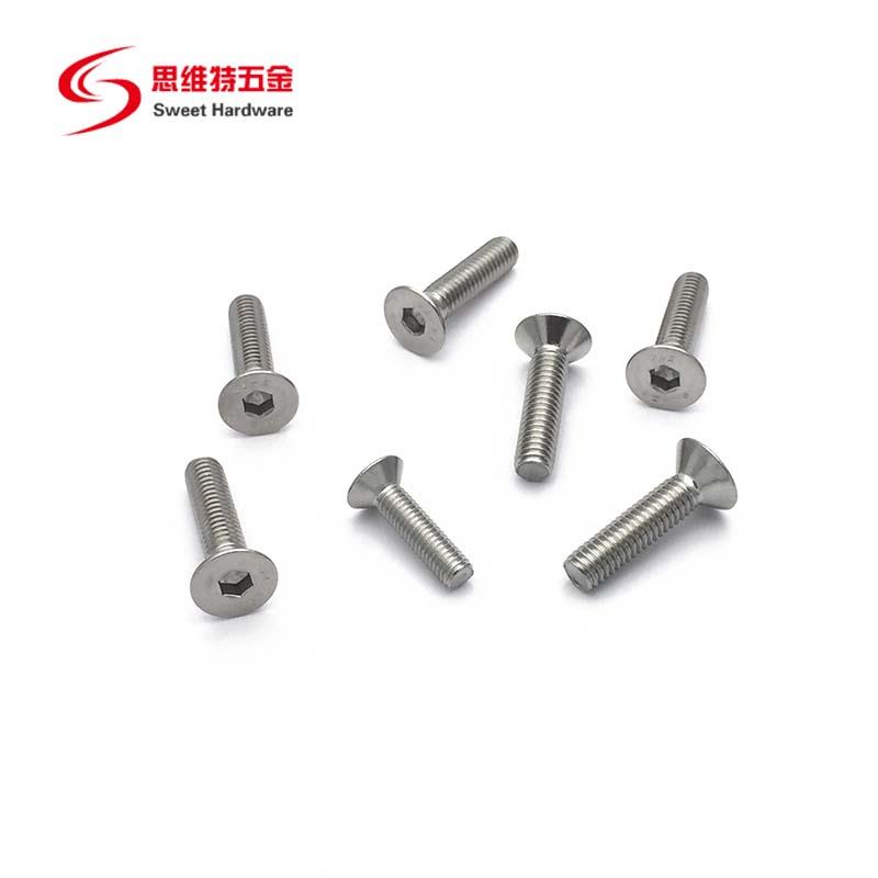 Samples available allen hex flat head screw DIN7991 304 stainless steel  5