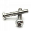 Factory price SS304 316 button head bolt hex socket screw ISO7380 3
