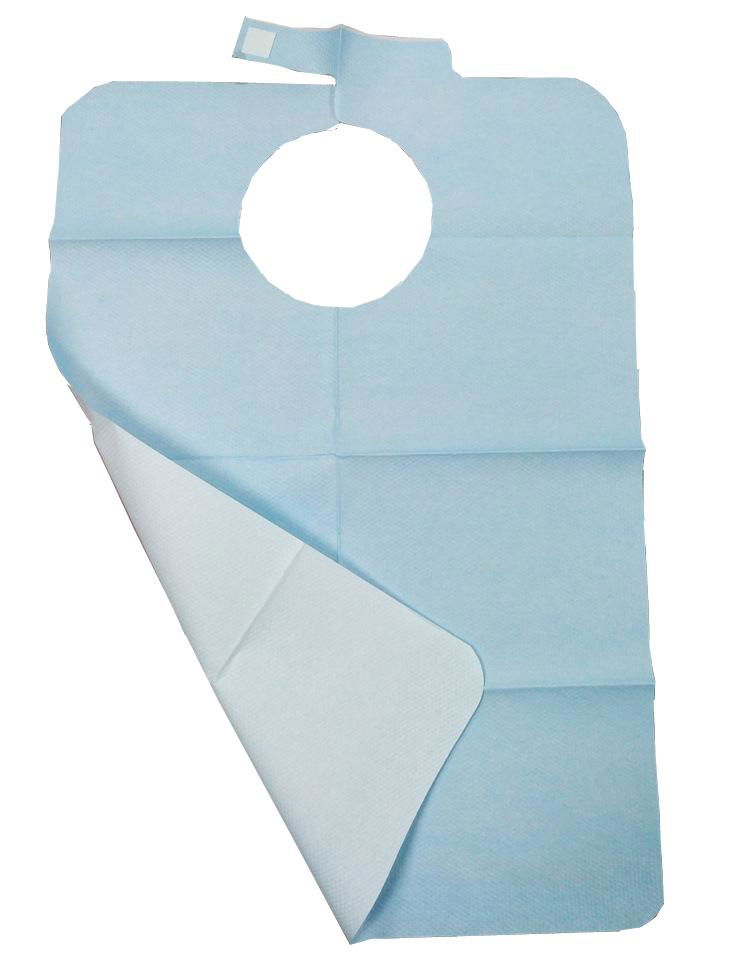 Disposable Absorption Waterproof Nonwoven PE Film Dental Bibs Adult Bibs 2